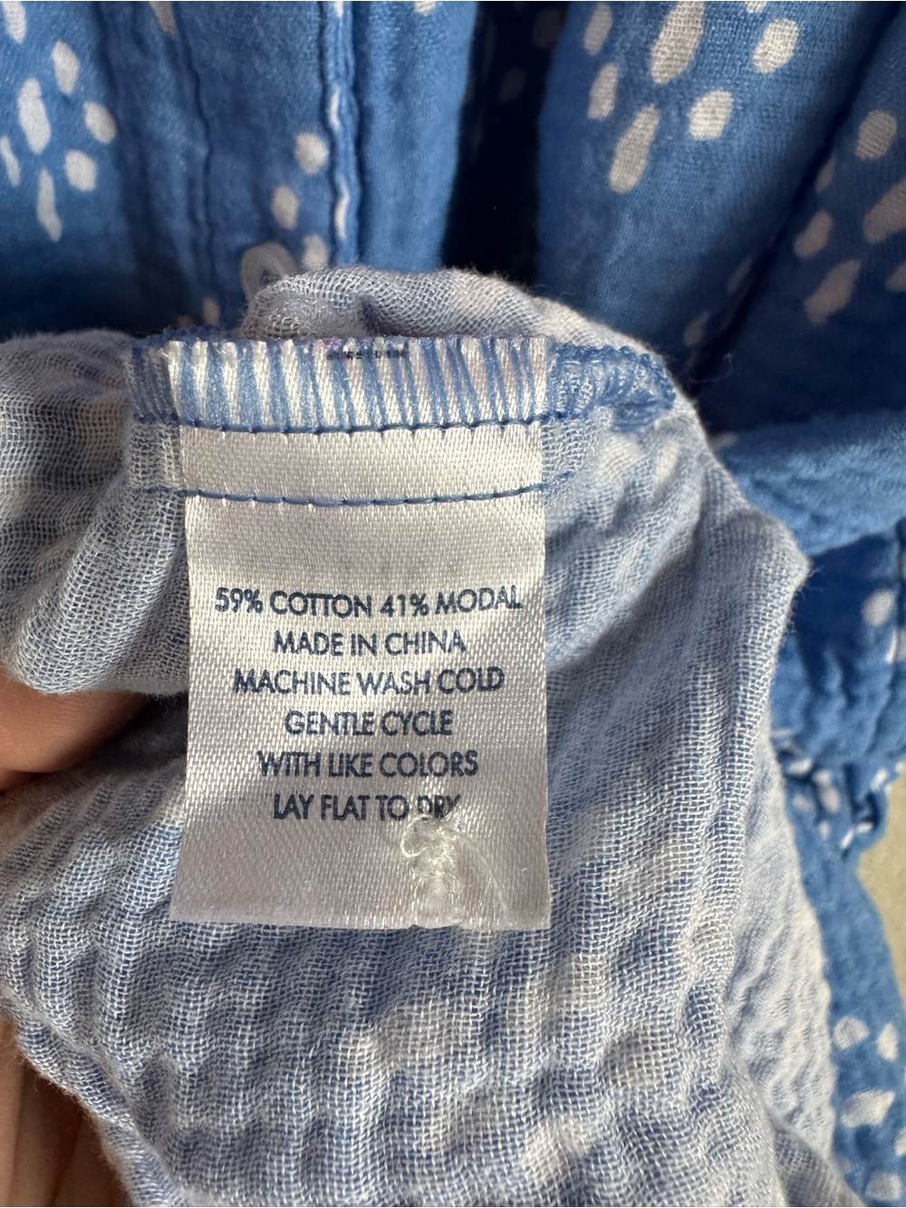 Lake Pajamas Hamptons Blue Regatta Iverse Ikat Print Nightgown Size Medium - Picture 5 of 7